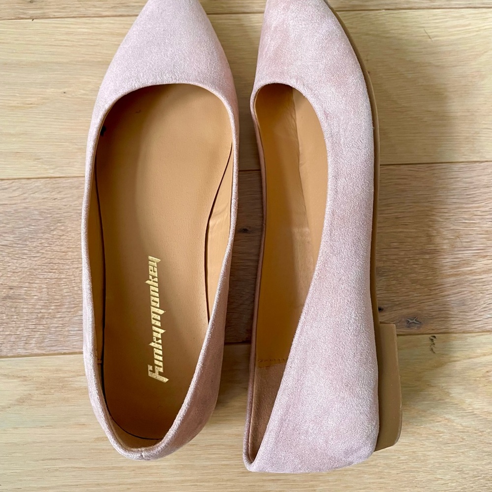 Light pink suede flats